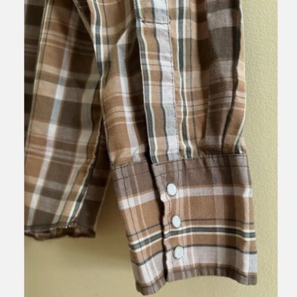 Wrangler Vintage Mens Western Plaid Pearl Snap Long Sleeve Button Down Size L/XL - Picture 9 of 11